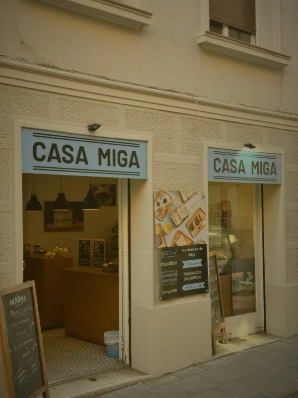 Casa Miga cafe storefront in Barcelona